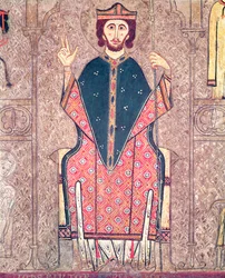 St. Martin von Tours, Detail von einem Altarfrontal aus der Kirche Saint Martin, Chia, 1150-1200 (Detail)